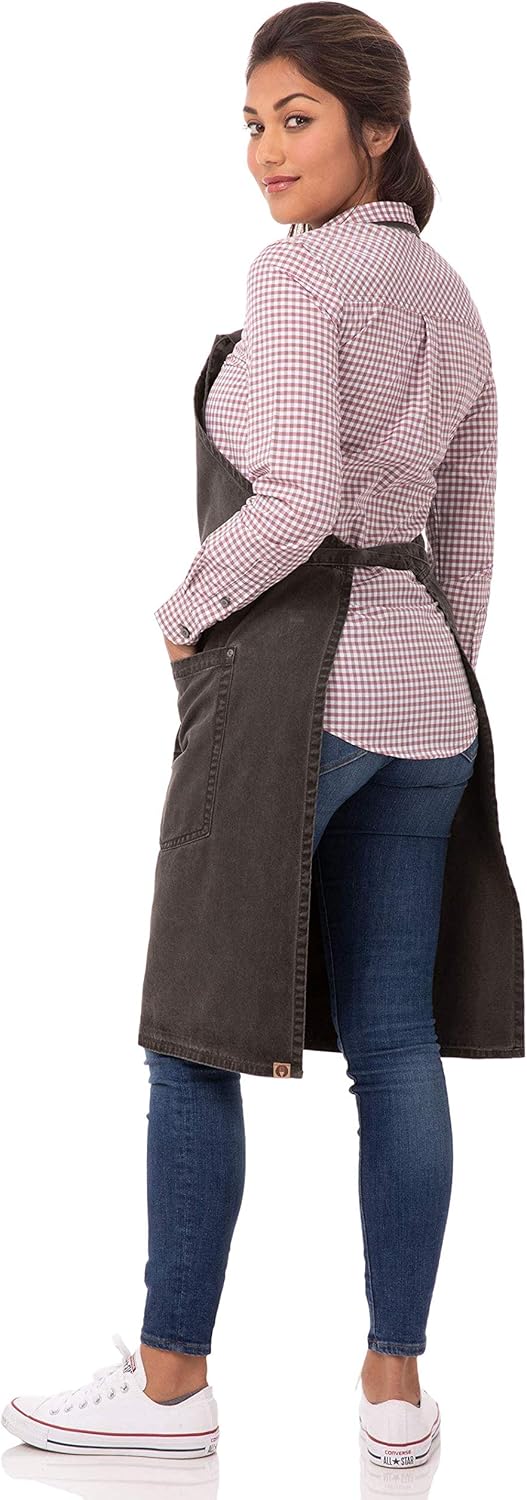 Chef Works Unisex Dorset Bib Apron, Pewter, One Size: Clothing