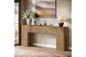 Tribesigns 71-Inch Long Console Table for Entryway, Farmhouse Sofa Console Behind Couch, Entry Table for Hallway, Foyer, Living Room, Burlywood