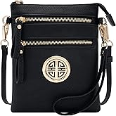 Solene Small Multi Zipper Pockets Crossbody Bag with Detachable Wristlet