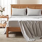 Comfort Spaces Coolmax Moisture Wicking Sheet Set Soft, Fade Resistant, All Elastic Deep Pocket Fits Up to 16" Mattress - Warm Weather Cooling Sheets for Night Sweats, Cal King, Grey, 4 Piece