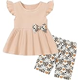 WESIDOM Toddler Girl Clothes Layered Ruffle Top Floral Shorts Cute Toddler Girls Summer Outfits 2Pcs Clothing Set