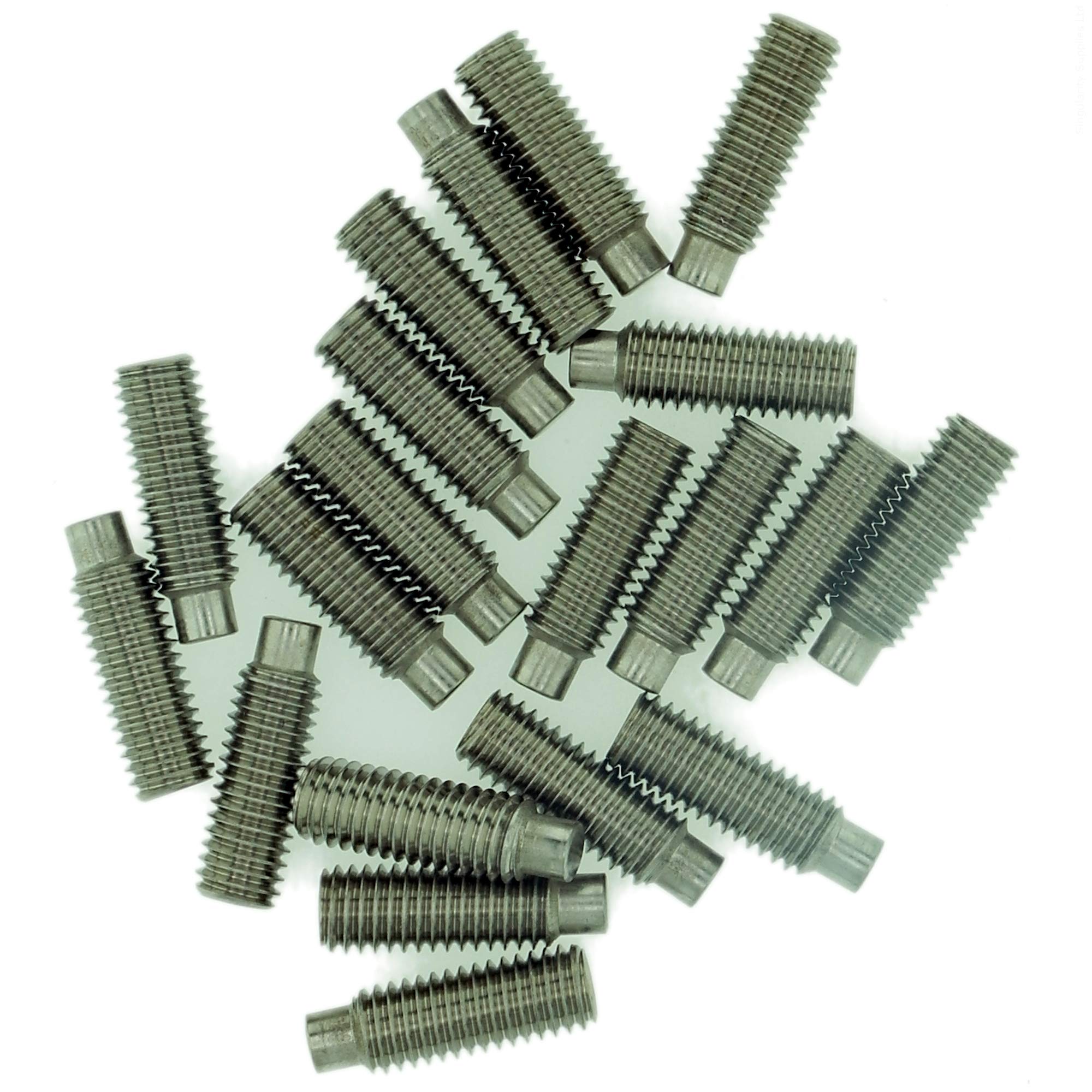 M3 (3mm x 10mm) Hex Socket Grub Screw (Dog Point) - Stainless Steel (A2) (Pack of 20)