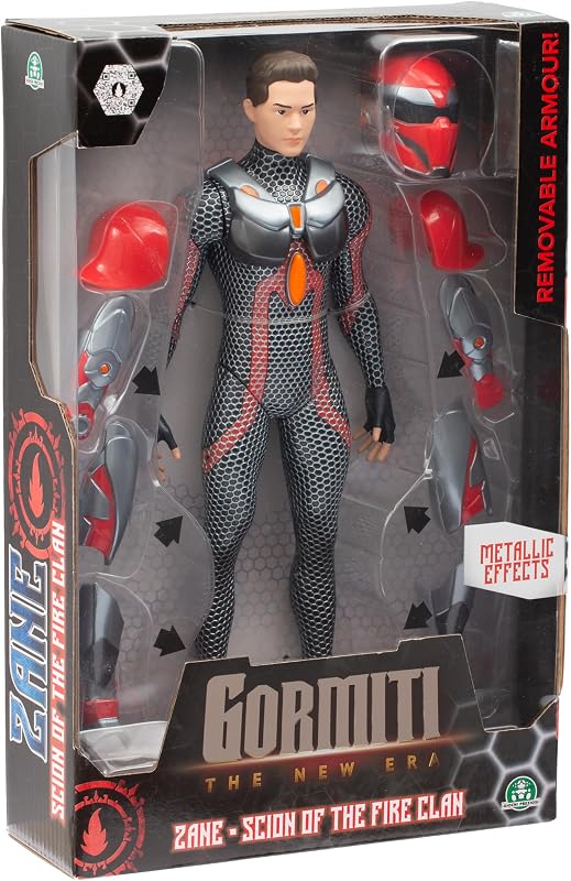 - Scion Del Clan Del Fuoco Zane, Action Figure 27 Cm Articolato, Personaggio Gormiti Con Casco Ed Armatura Effetto Silver Removibili, Per Bambini A Partire Dai 3 Anni
