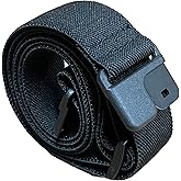 Invisibelt Men's Stretch Performance Belt - Lightweight Elastic Adjustable Flat Non-Metal Travel Friendly Buckle, Black