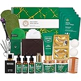 Valentines Day Gifts for Men, 30 Pcs Men Bergamot Facial Skin Care Set, Beard Grooming Kit, Spa and Bath, Self-Care Gift, Face Cleanser, Beard Oil, Serum, Parfume, Birthday, Christmas, Husband, Dad