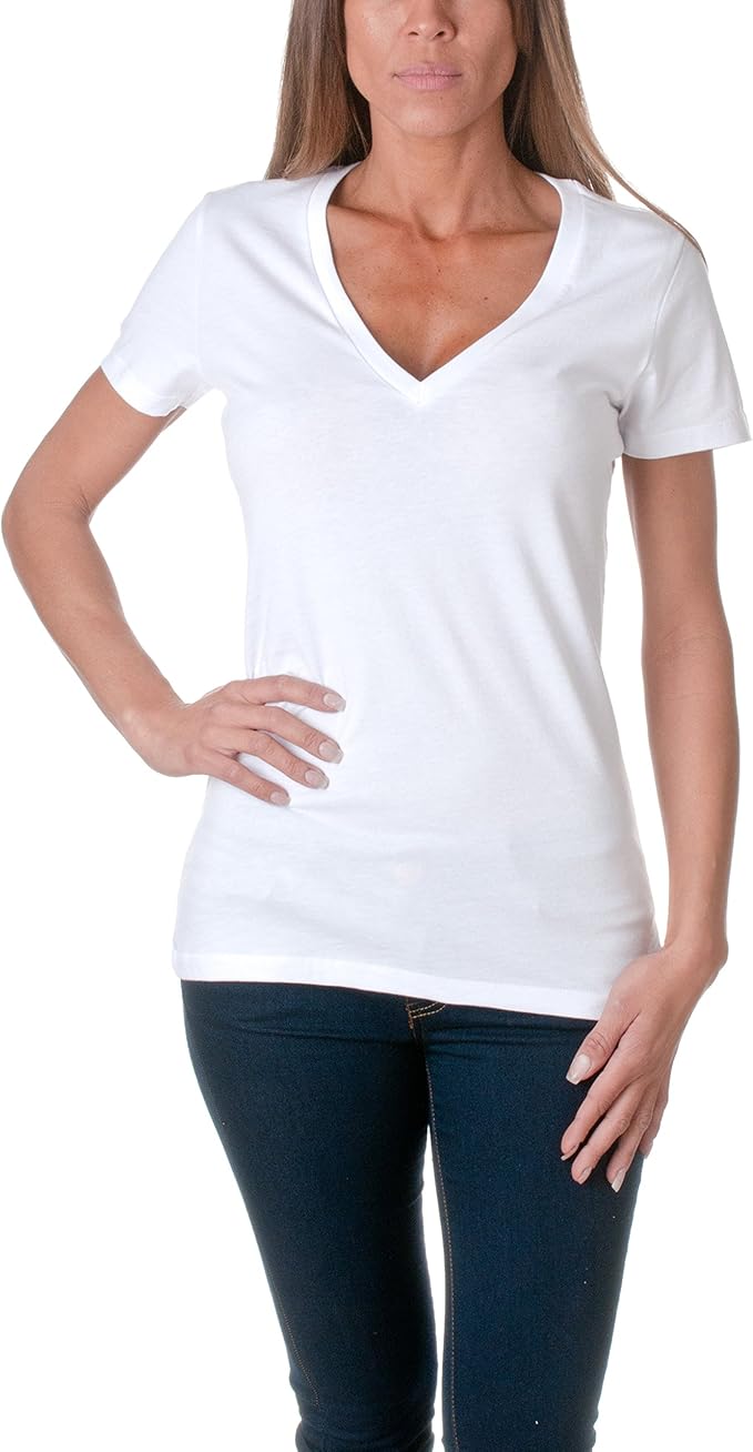 white deep v neck top