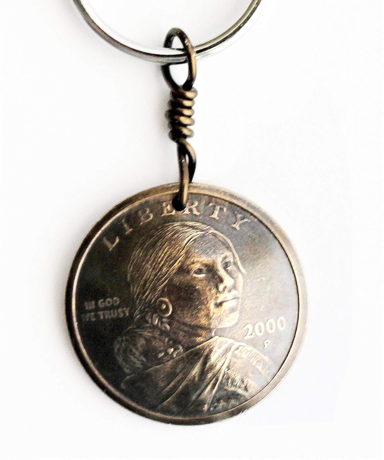 Sacagawea Dollar Keychain, Domed Commemorative Coin, U.S