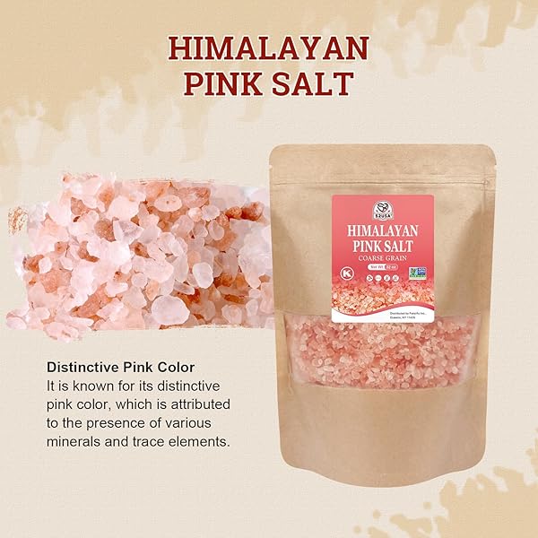 52USA HIMALAYAN PINK SALT COARSE, PINK HIMALAYAN SEA SALT, COARSE GRAIN 2 LB, HIMALAYAN SALT, PINK SALT, ROCK SALT FOR GRINDER REFILL, NO ARTIFICIAL COLORS, NO ADDITIVES, NO GLUTEN, KOSHER CERTIFIED
