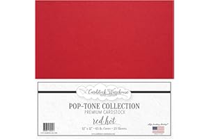 CARDSTOCK WAREHOUSE PAPER COMPANY Cardstock Warehouse Pop Tone Red Hot - 12 x 12" - 65 Lb. / 175 GSM Matte Premium Cardstock Paper - 25 Sheets