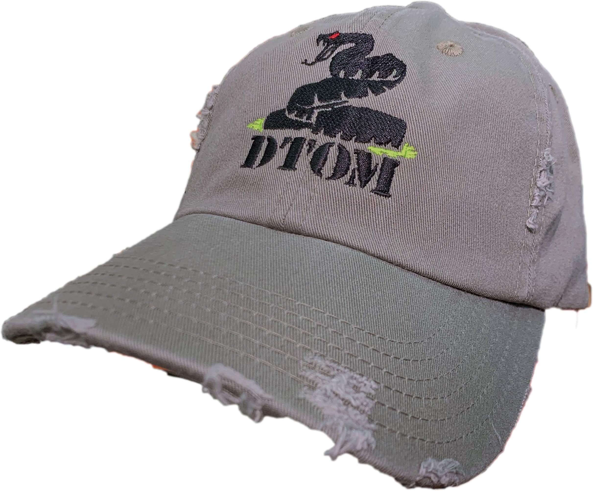 DTOM Don't Tread On Me Tactical Distressed Hat Olive Green Gadsden Flag Cap