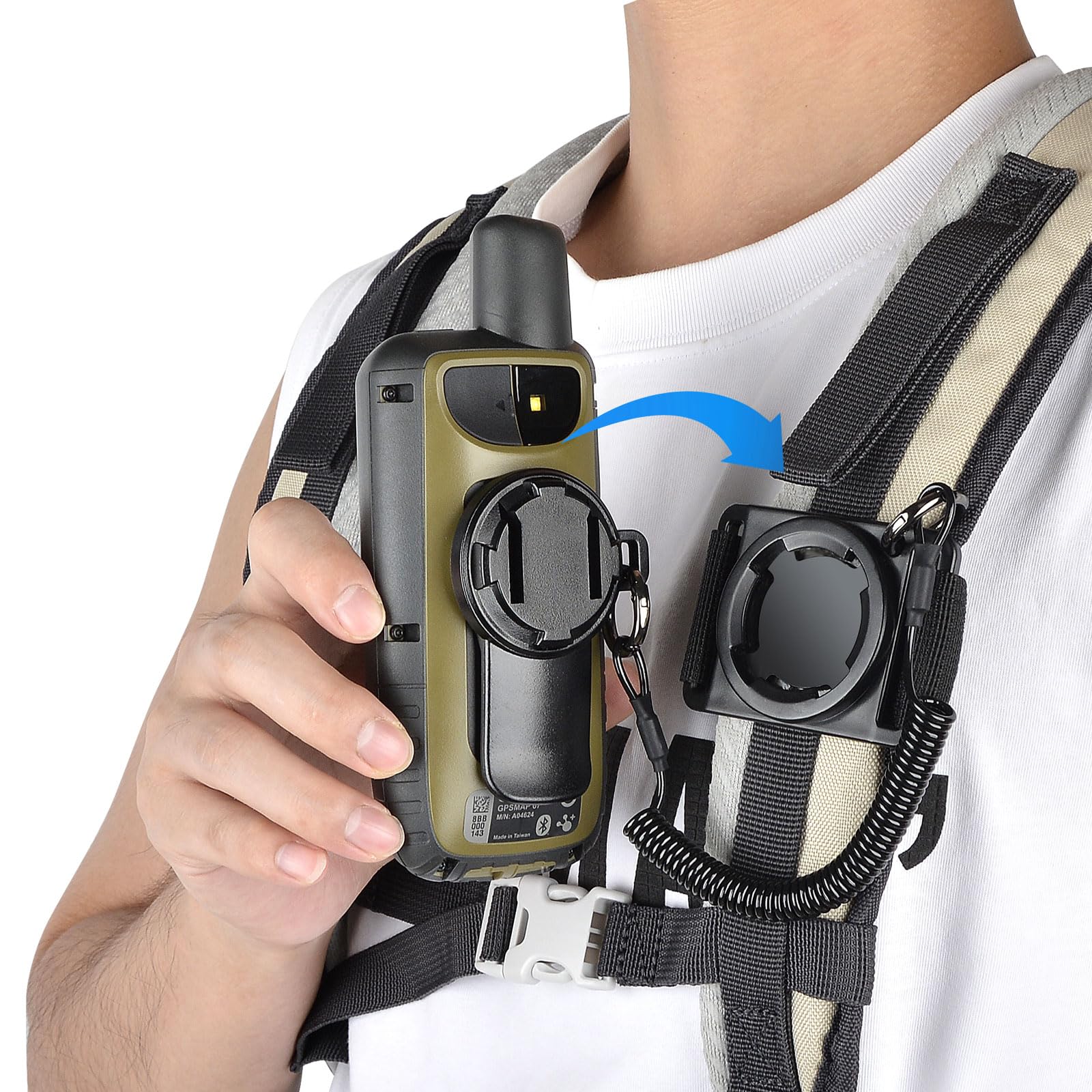 Lamborsafe Backpack Mount for Garmin Handheld GPS eTrex/GPSMAP Series with Safety Tether