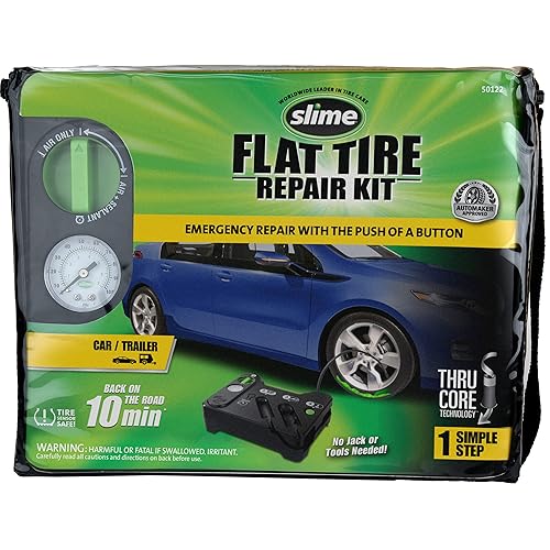 Slime 50122 Flat Tire Puncture Emergency Kit, Includes Sealant and