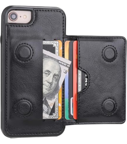 KIHUWEY Funda Tipo Cartera Para IPhone SE IPhone 7/8 Con Soporte Para Tarjeta De Crédito, Soporte De Cuero Premium Duradero A Prueba De Golpes Funda Protectora Para IPhone 7/8/SE De 4.7