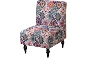Jusmate Armless Accent Chair Cover Slipcover, Stretch Chair Slipper Super Fit Armless Chair Furniture Protector Cover Slipcover for Living Room Hotel (Boho)