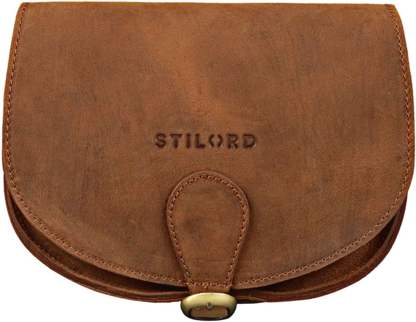 STILORD "Helena" Small Handbag Leather Ladies Brown Elegant Shoulder Bag Women Small Crossbody Bag Classic Vintage Tote Bag in Genuine Leahter Colour:aneto