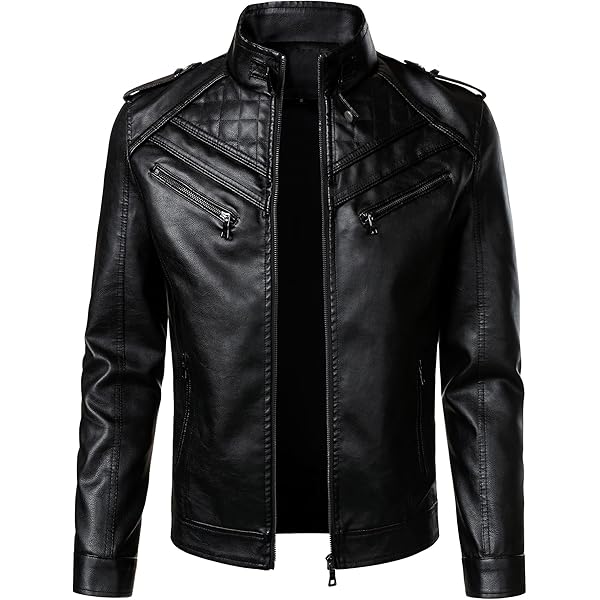 BOTT Stitched Leather Jacket 定価14万3千 chouyatou Men's Vintage Asymmetric Zip Lightweight Faux Leather