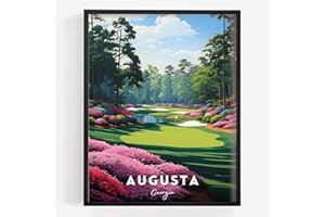 VINTBO Golf Course Premium Giclee Fine Art Prints - Augusta, Pebble Beach, Pinehurst, Golf Course Posters, Golf Wall Art, Aesthetic Poster for Home Office Decor, Ready to Frame
