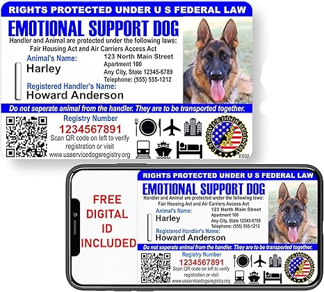 register my emotional support dog for free