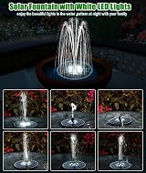 SZMP Solar Fountain 100% Glass Panels 3.5W Battery 7 Nozzles White view 2