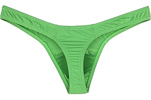 iKingsky Men's Silky Thong Sexy T-Back Mens Underwear Low Rise Stretch Underpanties