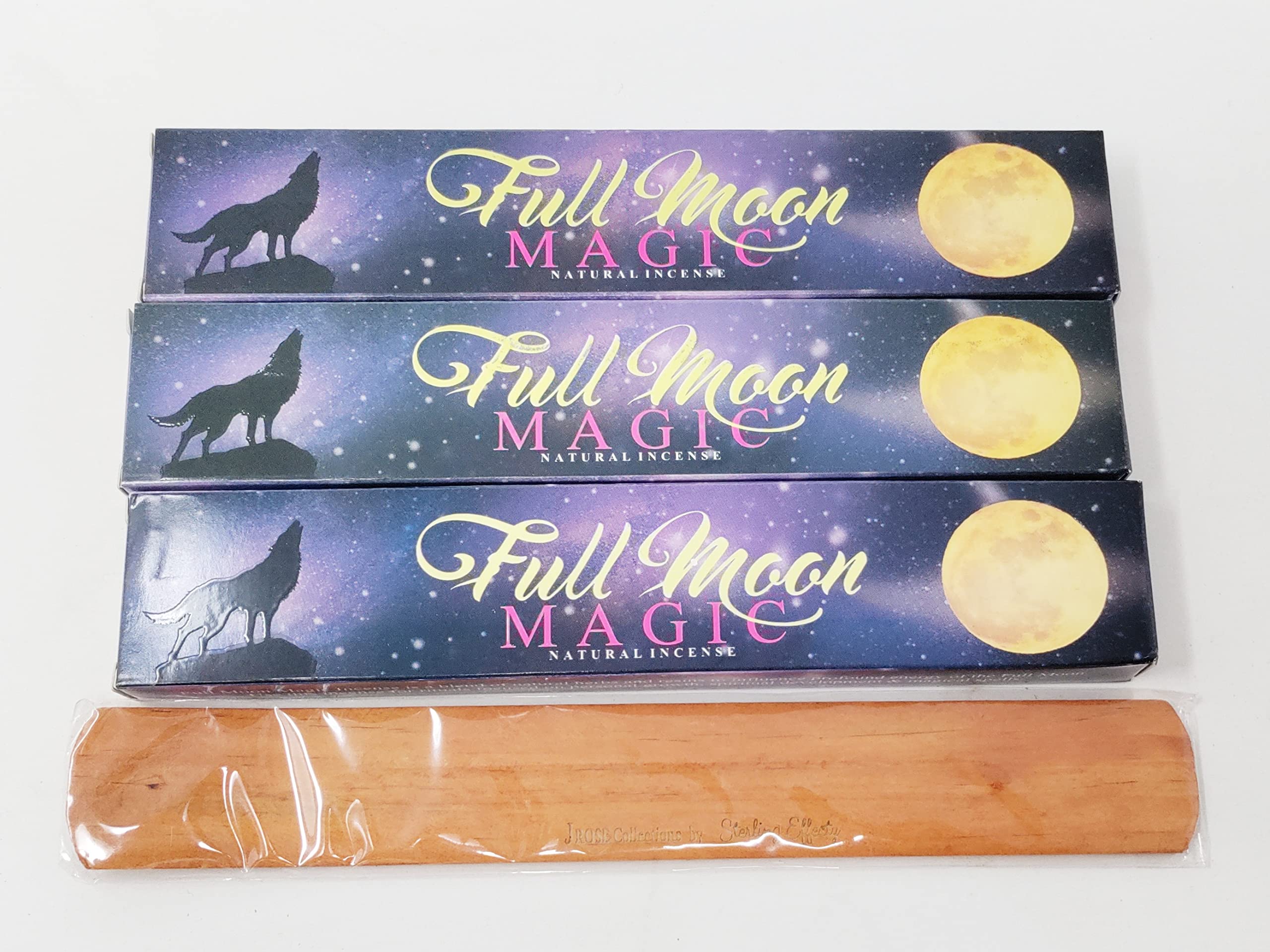New Moon Incense & JRose Collections Combo Incense Sticks, 3 Packs of 15gms with JROSE Incense Sticks Holder (3 X Full Moon)