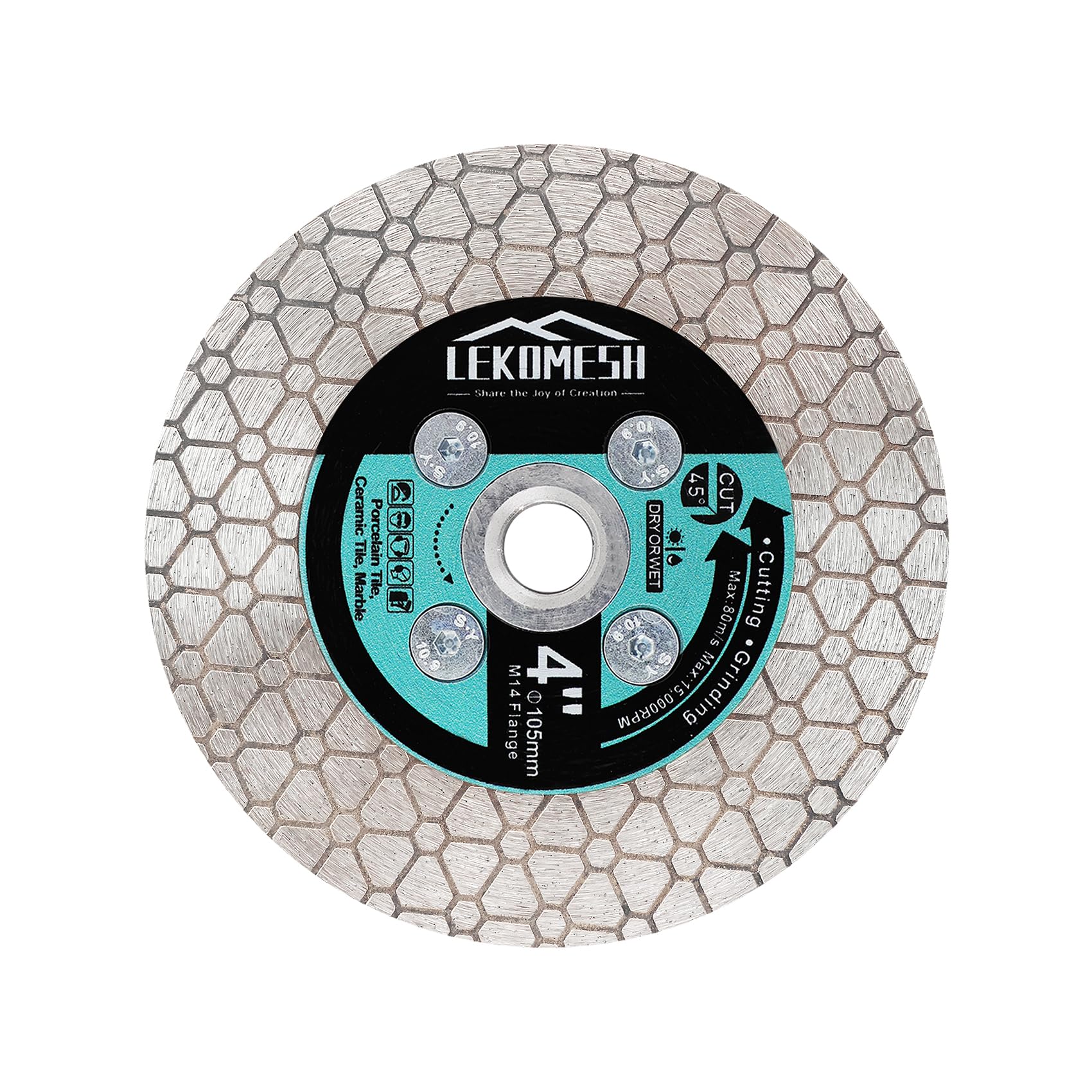 LEKOMESH Diamond Cutting Disc 105MM - Tile Cutting Disc Wheel Double-sided Diamond Discs for Cutting Grinding Porcelain Ceramic Tile Marble Granite,M14 Thread