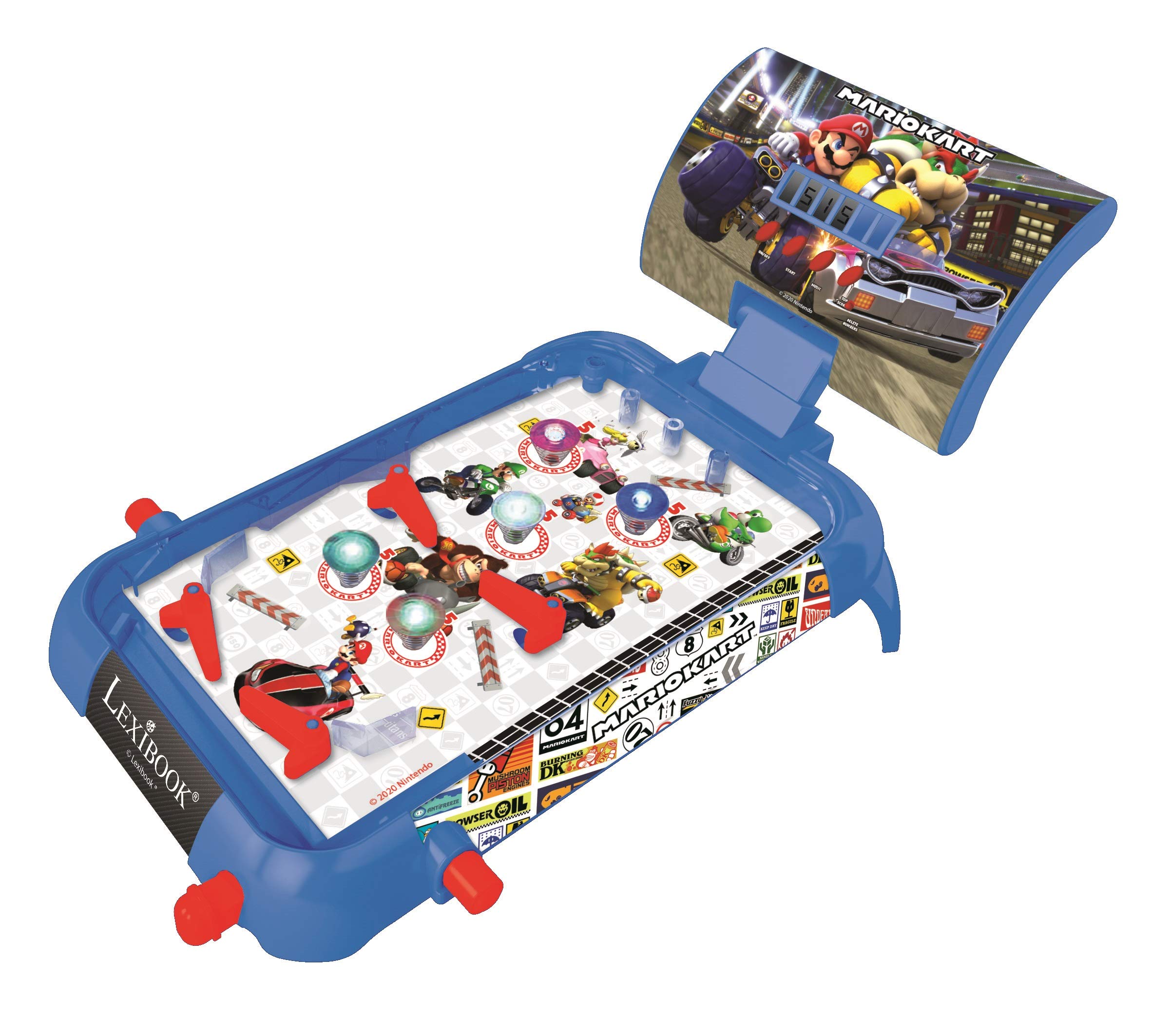 LEXIBOOK, Mario Kart, Electronic table pinball, action and reflex game for children and familiy, LCD screen, light and sound effects, blue/red, JG610NI — image 1