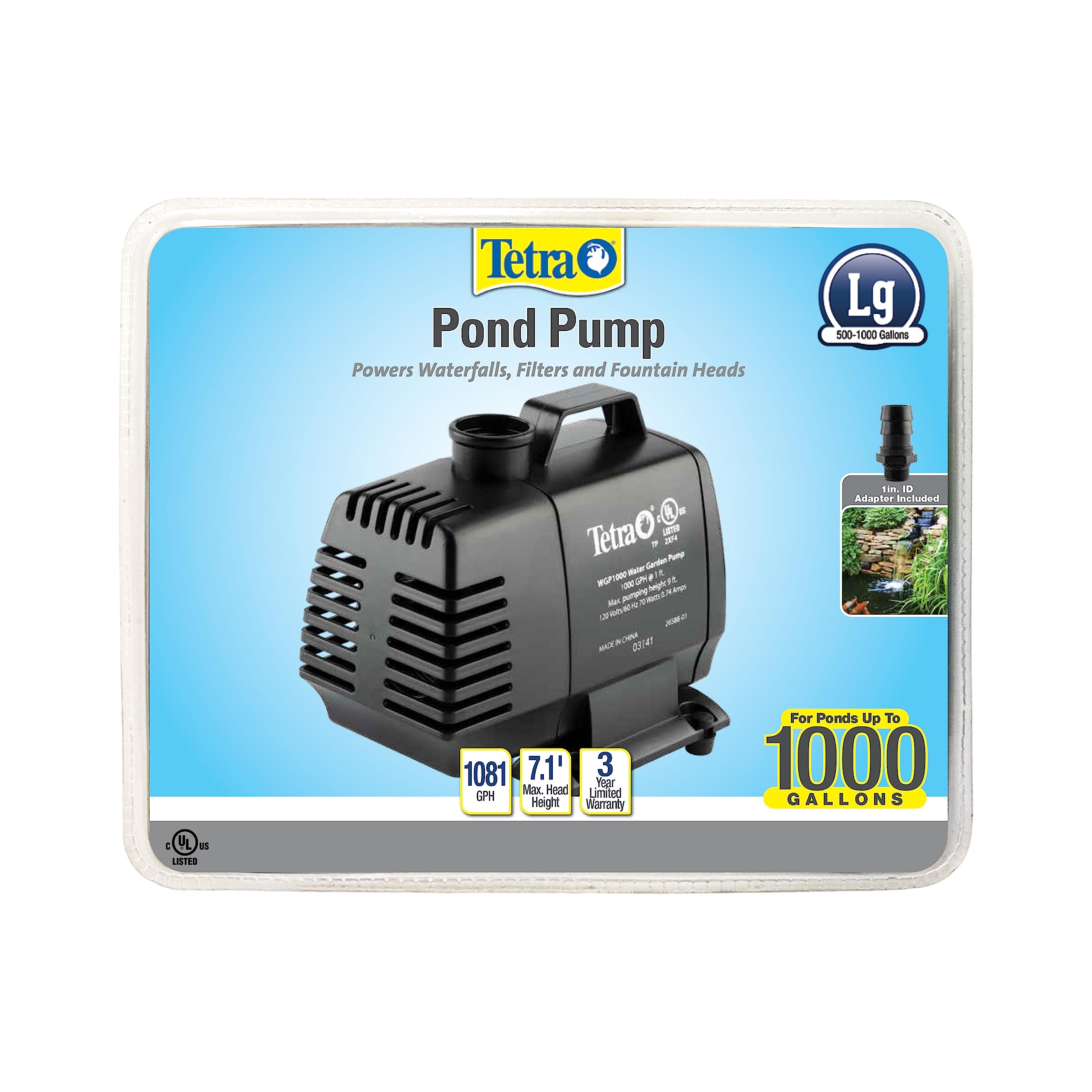 TetraPond Water Garden Pump, Powers Waterfalls/Filters/Fountain Heads Image