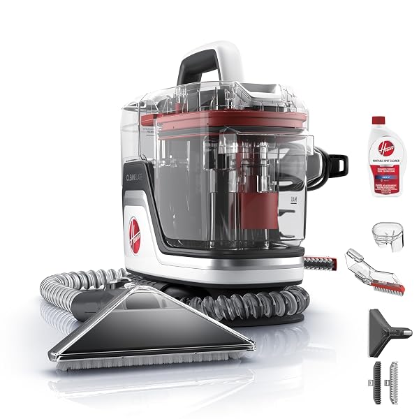 HOOVER CLEANSLATE PET PORTABLE CARPET + UPHOLSTERY SPOT CLEANER MACHINE, POWERFUL SUCTION WITH VERSATILE TOOLS, PET STAIN REMOVER, CAR AND AUTO DETAILER, PAIR WITH HOOVER CARPET CLEANER SOLUTION