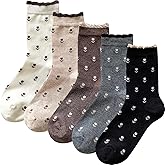 Daphene Women's Cute Crew Socks All Season | Premium Combed Cotton Breathable Cozy Soft | Fun Cartoon Designs | Holiday Gift