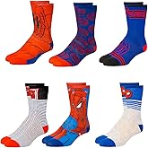 Marvel Spiderman Socks - 6-Pack Men & Boys Athletic Socks