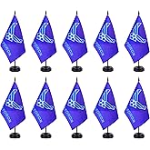ZXvZYT Air Force Wings Flag Banner USA Air Force Wings Desk Flag Set Small Mini Military Office Table Stick Flags with 12" Solid Pole Black Stand Base Decorations (12 Pack)