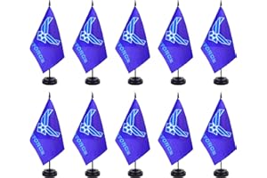 ZXvZYT Air Force Wings Flag Banner USA Air Force Wings Desk Flag Set Small Mini Military Office Table Stick Flags with 12" Solid Pole Black Stand Base Decorations (12 Pack)