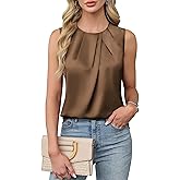 Blooming Jelly Womens Summer Tank Tops Business Casual Outfits Satin Blouse Dressy Work Shirts Spring Clothes