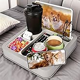 Couch Cup Holder Bed Caddy Couch Caddy Couch Tray Cup Holder for Couch,Couch Caddy with Cup Holder for Remote Phone Tablet Beverage Snack Gray.