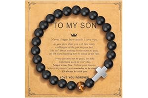 CAISIDIONG Bracelet Gifts for Son, Natural Stone Bracelet for Man, Husband, Dad, Grandson, Brother, Boyfriend Gift