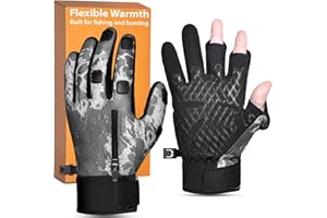 Pixel Panda Cold Weather Fishing Gloves, Winter Hunting Gloves Flexible for Men Women, Ideal for Flying Fishing, Ice Fishing, Hunting, Photography, Motorcycling