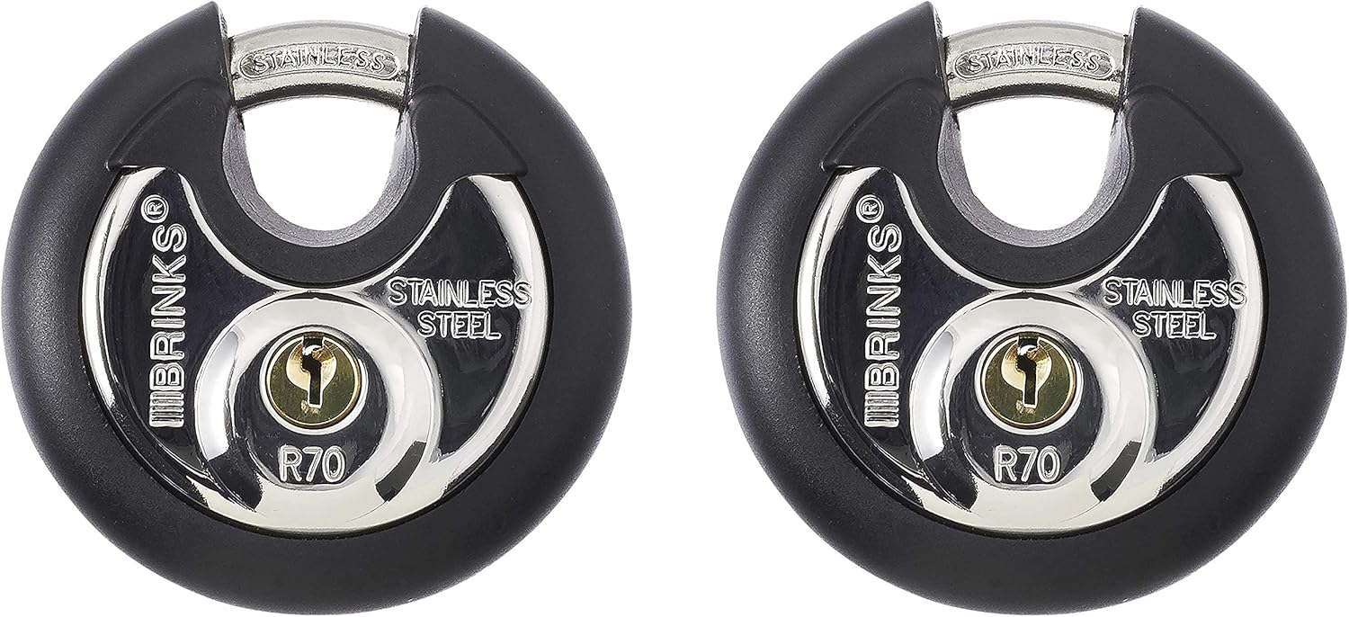 Brinks 673-70001 Commercial Discus Lock with Stainless Steel Shackle - Padlocks - 