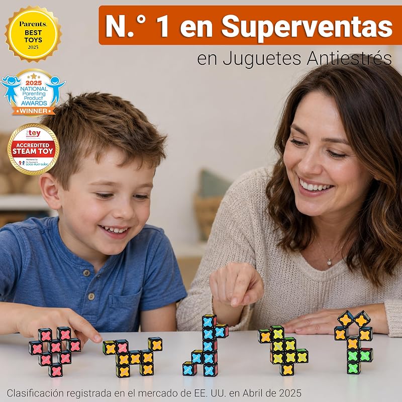 Cubo Íman 2x2 - 8 Blocos, 2 em 1 Brinquedo: Puzzle Magnético e Cubo Infinito Personalizável, Brilha com luz UV, incluindo lanterna UV, Presente de aniversário, Brinquedo sensorial/Stem