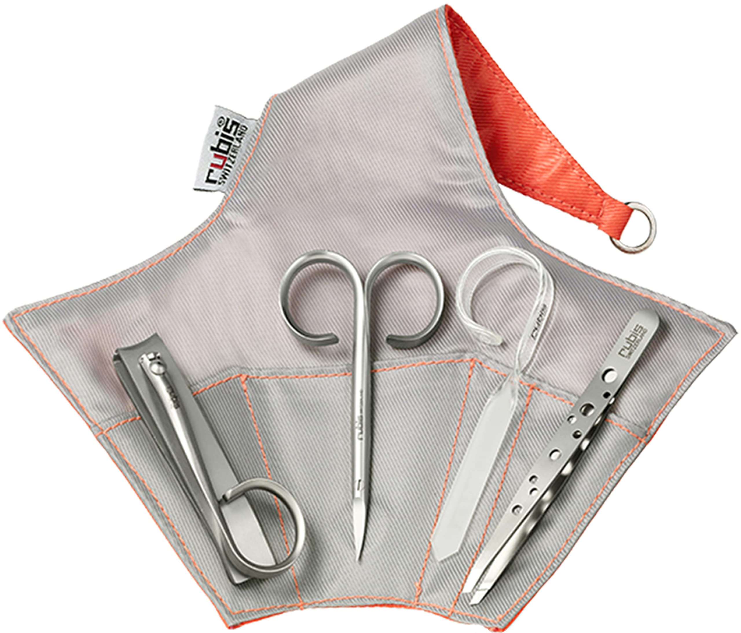 Rubis Nail Set - Minuit - Neoprene Case with Magnetic Closure - Includes Tweezers, Nail Clippers, Scissors, File, Arrows, Hanging Ring