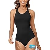 Beautikini Period Swimwear Women's One Piece Leak Proof Menstrual Bathing Suit Racerback Training Swimsuit for Teens Girls