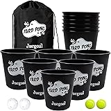 Juegoal Outdoor Yard Games Set with Durable Buckets and Balls, Toss Game Throwing Game for Beach, Camping, Lawn and Backyard