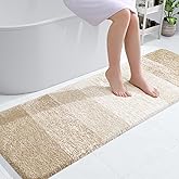 OLANLY Bathroom Runner Rugs 59x20, Extra Soft Absorbent Microfiber Bath Rugs, Rubber Backing, Quick Dry, Washable Bath Mats for Bathroom Floor, Tub and Shower, Home Decor Accessories, Light Beige