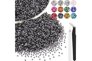 BELLEBOOST 5000PCS 3mm Resin Rhinestones in Bulk (Black), Bedazzling Flatback Crystals for Crafts DIY Nail Decoration, Gems Charms for Tumbler Shoes Clothing Fabric with Pickup Pen and Tweezers