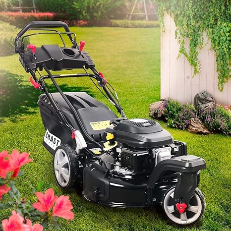 BRAST Benzin Rasenmäher Trike 4,4kW(6PS) Elektrostart variabler Radantrieb 53cm Schnittbreite 196ccm Stahlgehäuse 60L Fangkor