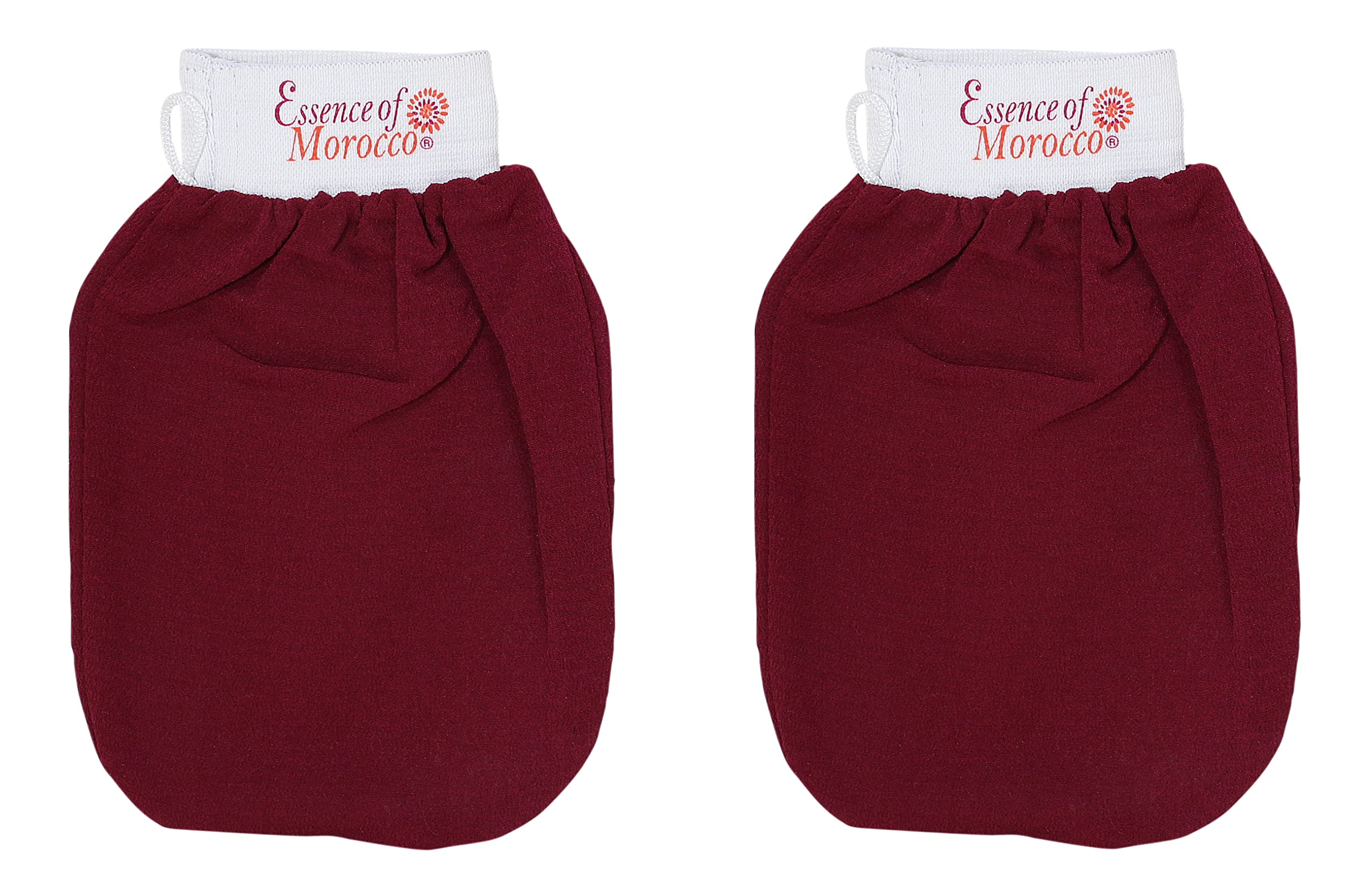 Moroccan Exfoliating Kessa Glove Hammam Scrub Mitt Made in Morocco Premium Quality Helps Cleanse Skin, Remove Fake Tan and Ingrown Hair (Pack of 2)