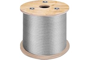 VEVOR 3/16 Inch 7x19 Stainless Steel Aircraft Reel 500FT T304 Wire Rope Winch Replacement