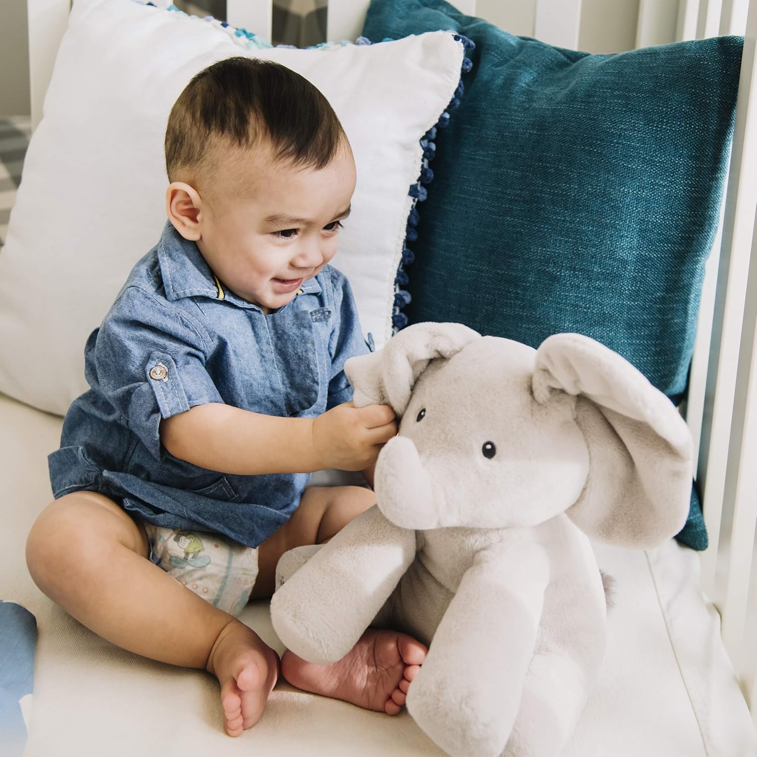 Baby GUND Animated Flappy the Elephant Stuffed Animal Plush, Gray, 12": Toys & Games