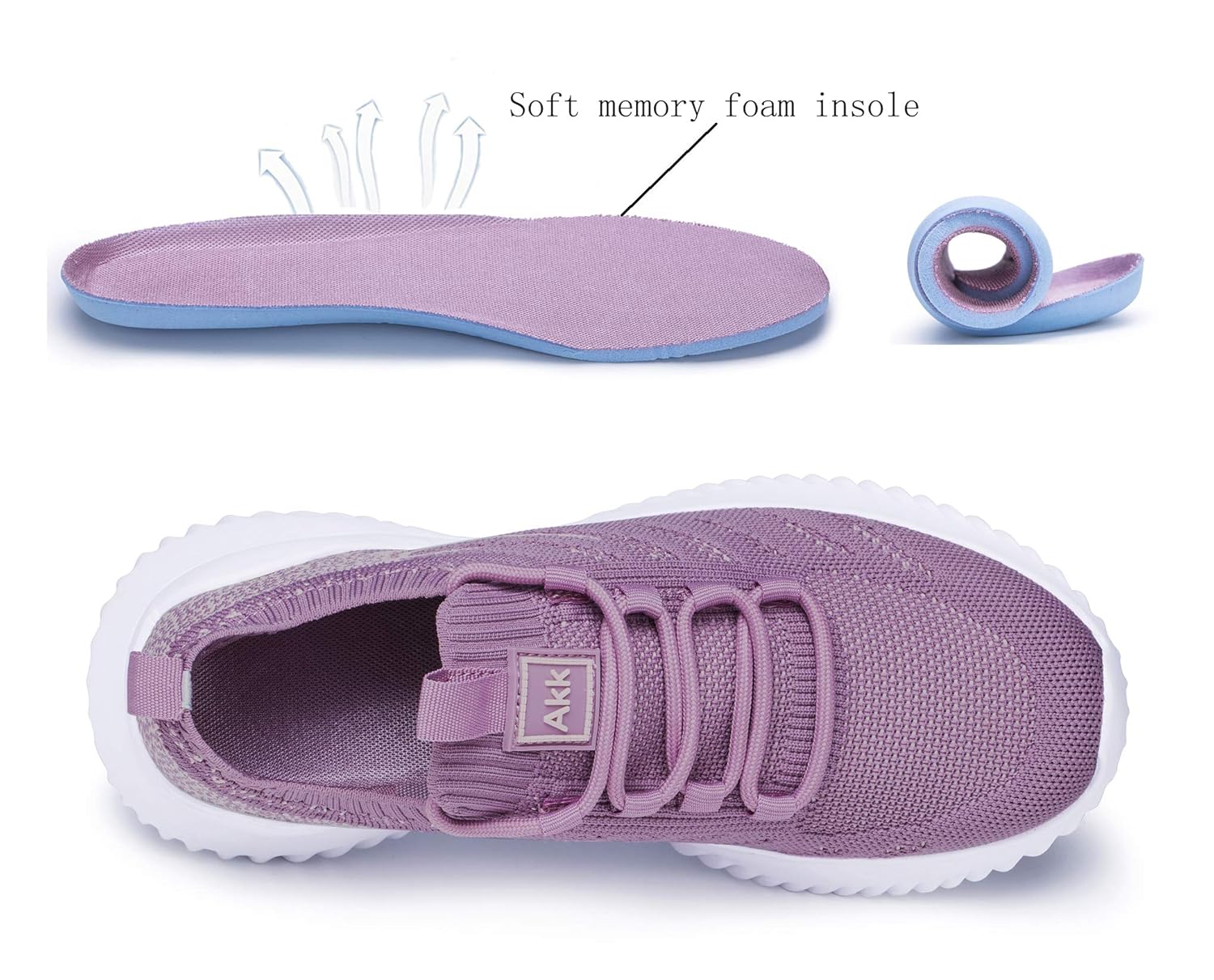 akk womens athletic walking shoes