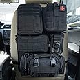 Universal Tactical Seat Back Organizer Vehicle Molle Panel Organizer Storage Bag with 5 Detachable Molle Pouch for All Vehic